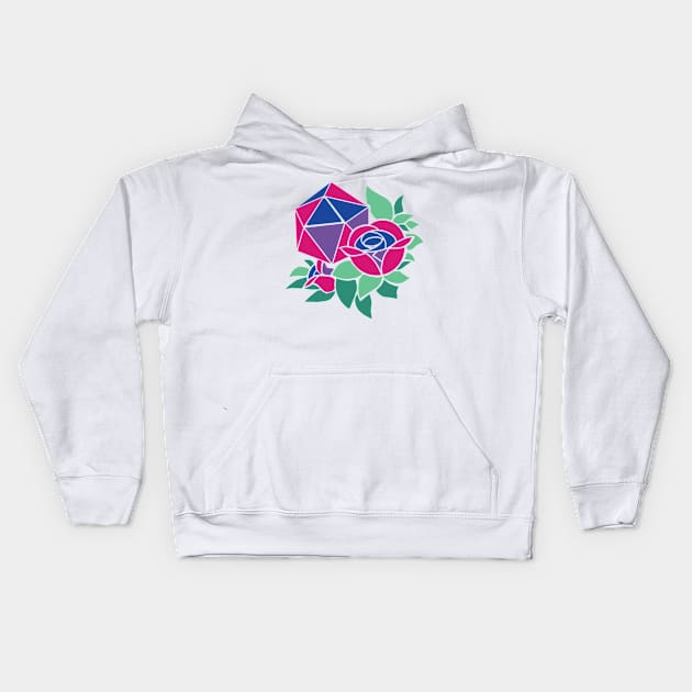 Pretty Poly Rose Bi Pride Kids Hoodie by thedicegoddess